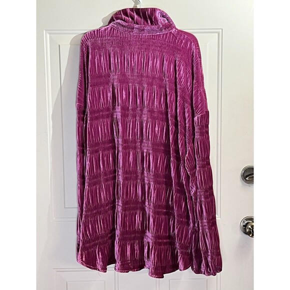 BiBi Love The Drama Hibiscus Purple Velvet Blouse XL - Picture 5 of 11